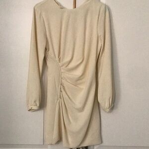 NWT Zara Cream Long Sleeve Dress